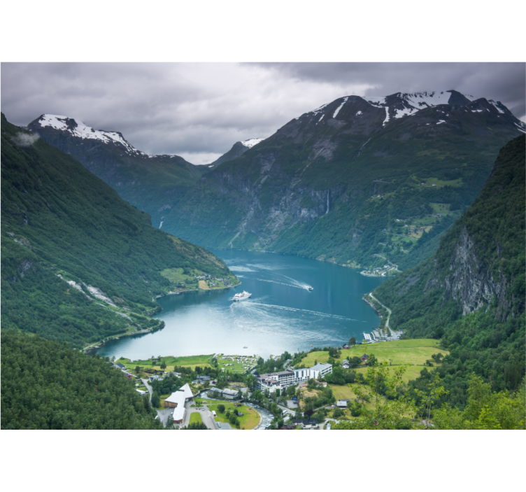 Stunning fjord views landscape wall mural - TenStickers