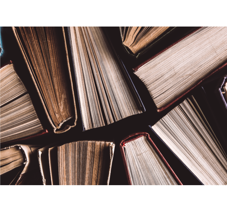 Art wall mural books piled up together - TenStickers