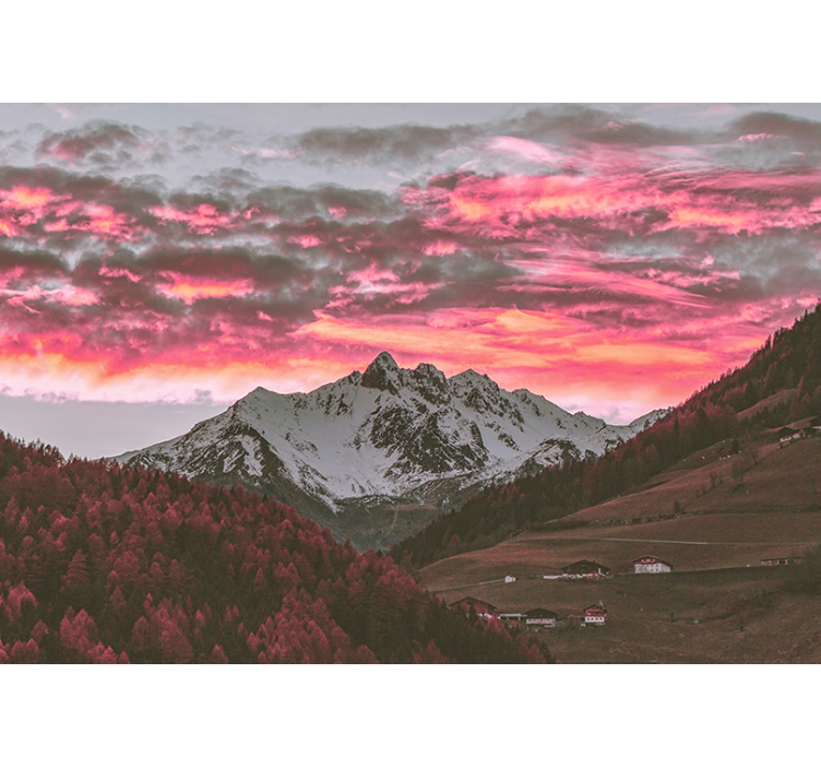 Wall mural mountain stunning mountain sunset - TenStickers