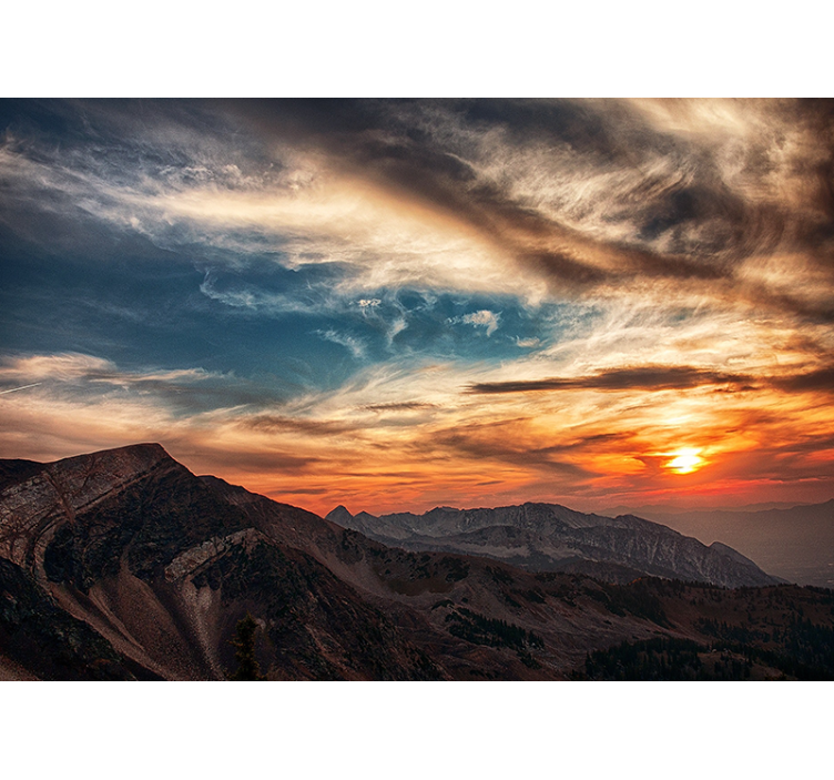 Wall mural mountain grand mountain dusk - TenStickers