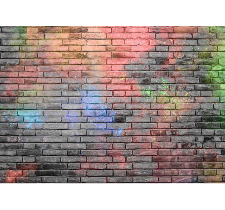Colour splash on brick wall brick wall mural - TenStickers
