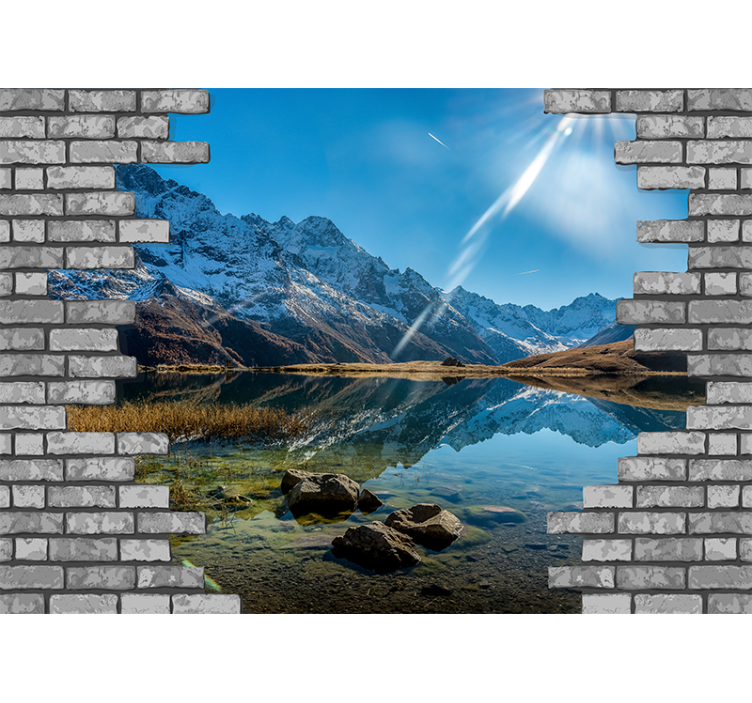 Landscape wall mural mountain echo scenery - TenStickers