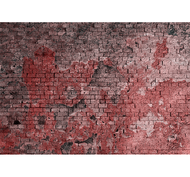 Brick mural wallpaper textured red surface - TenStickers