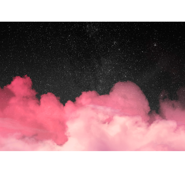 Wall mural mountain starry pink skies - TenStickers