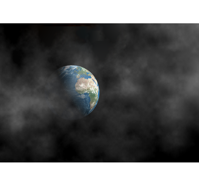 Space wall mural earth enveloped in clouds - TenStickers