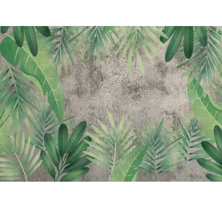 Vibrant Green Leaves wall mural nature - TenStickers