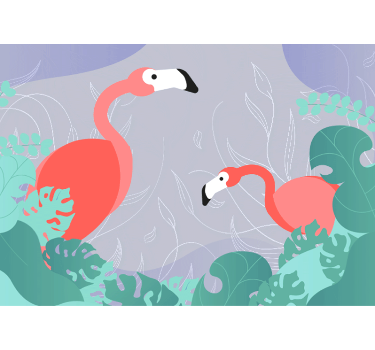 Animals wall mural flamingo family - TenStickers