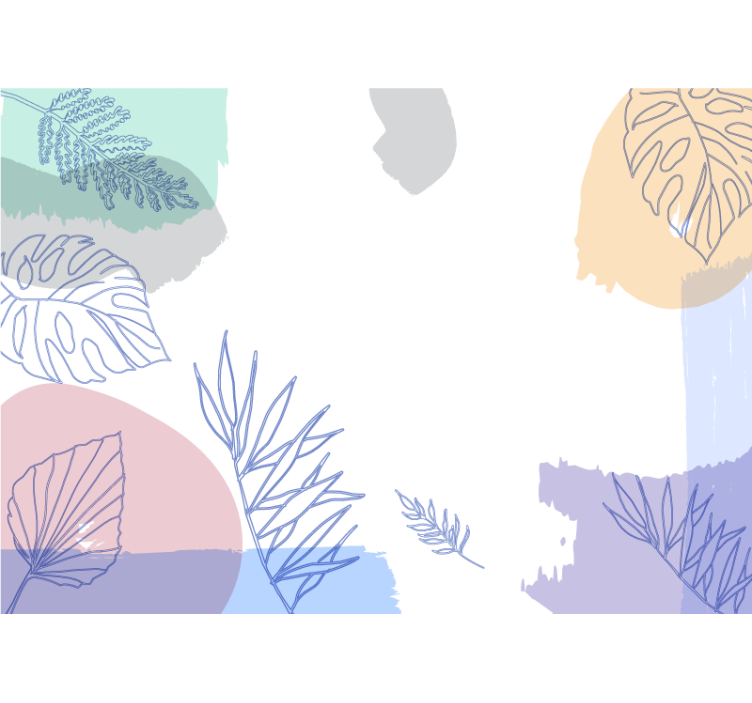 Wall mural nature leafy geometric designs - TenStickers