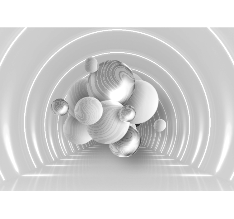 Floating circular shapes wall mural 3d - TenStickers
