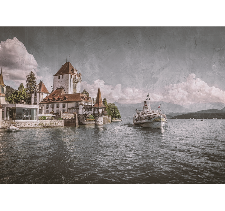 City wall mural heritage fortress view - TenStickers