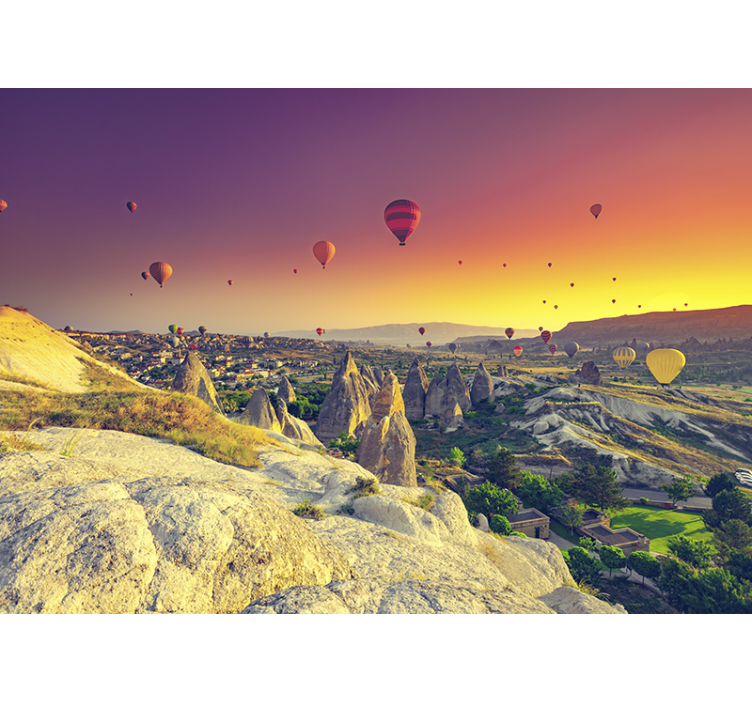 Cappadocia hot air landscape wall mural - TenStickers