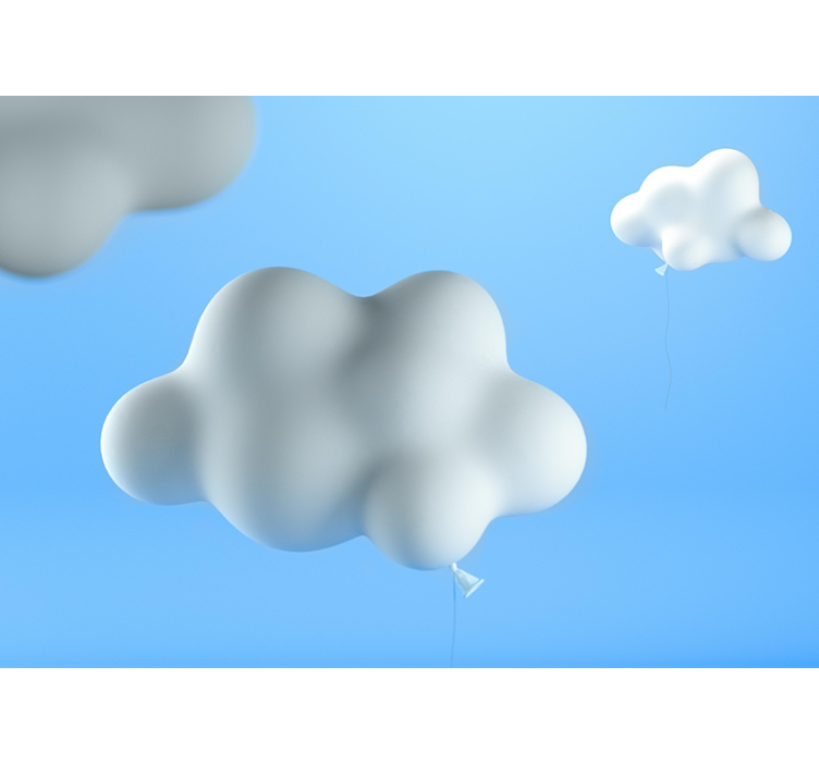 Cloud shaped balloons Kids wall Murals - TenStickers