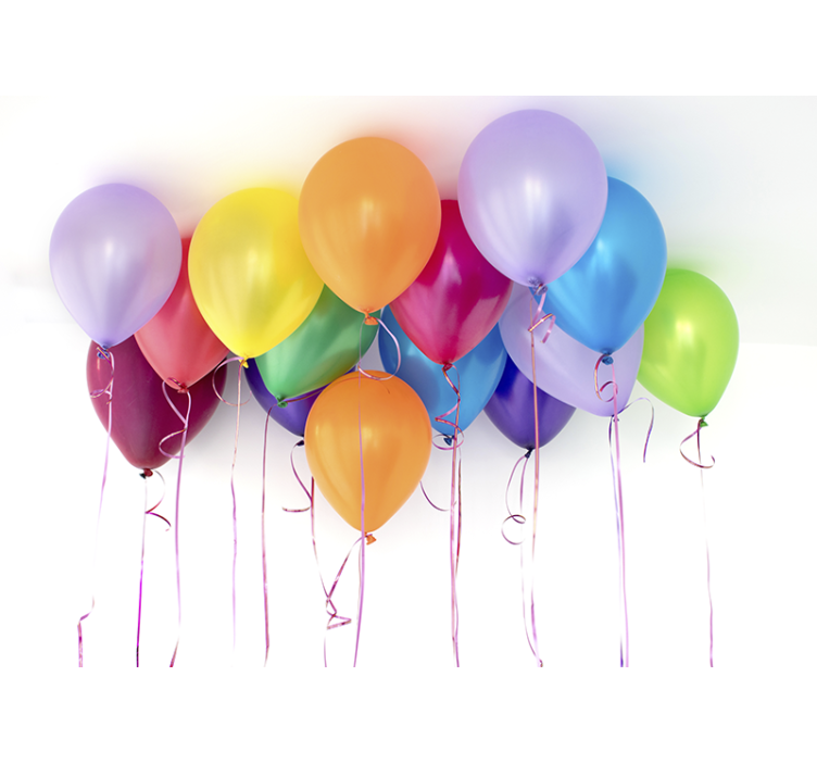 Romantic wall mural colorful celebration balloons - TenStickers