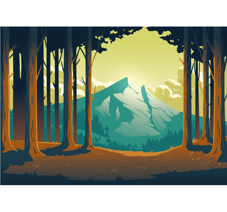 Wall mural mountain scenic forest view - TenStickers