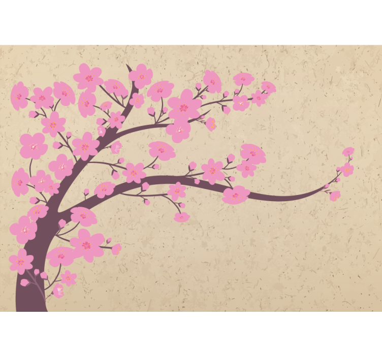 Flower wall mural blossoming cherry tree - TenStickers