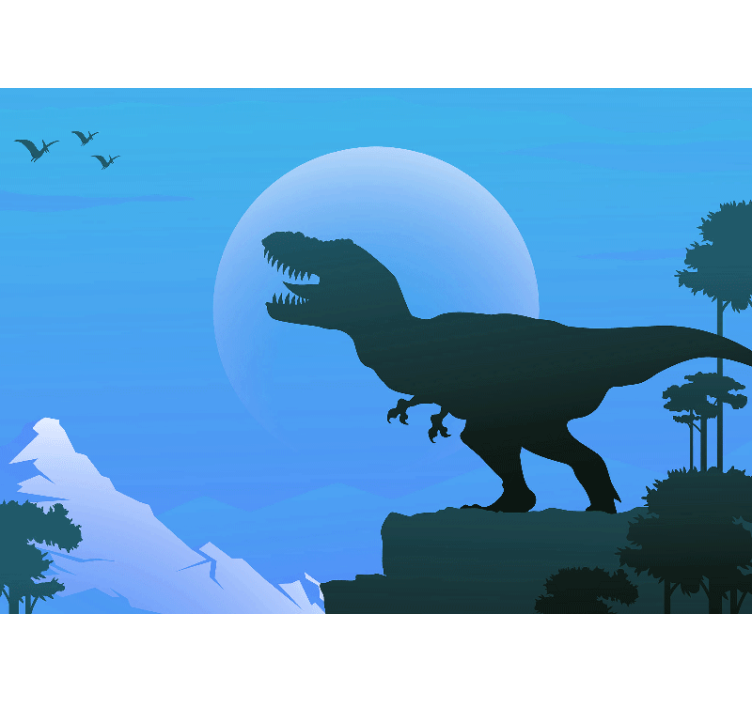 Animals wall mural tyrannosaurus rex silhouette - TenStickers