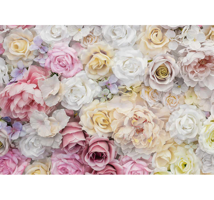 Flower wall mural graceful rose arrangement - TenStickers