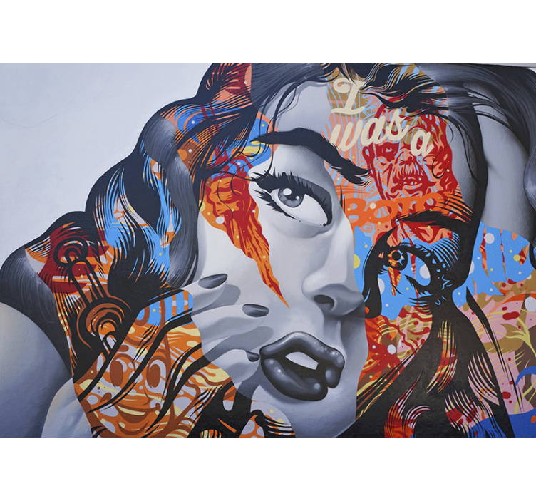 Graffiti wall mural urban portrait artwork - TenStickers