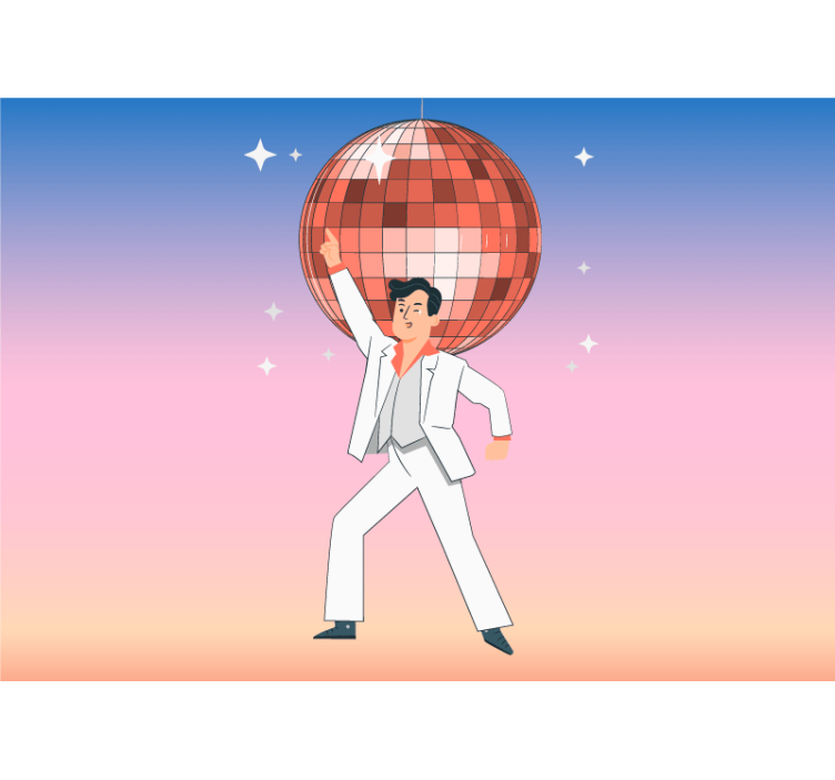 Dancing Man Disco music wall mural - TenStickers