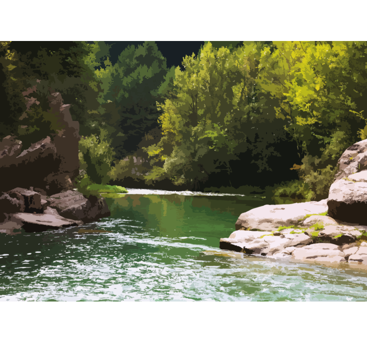 Serene Water Landscape wall mural nature - TenStickers