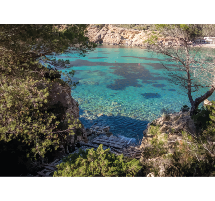 Wall mural nature clear coastal view - TenStickers