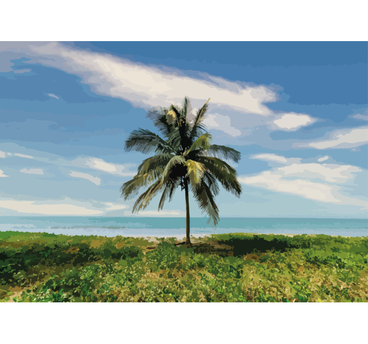 Wall mural nature palm tree scenery - TenStickers
