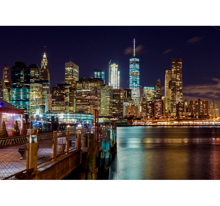 Wall mural new york urban night skyline - TenStickers