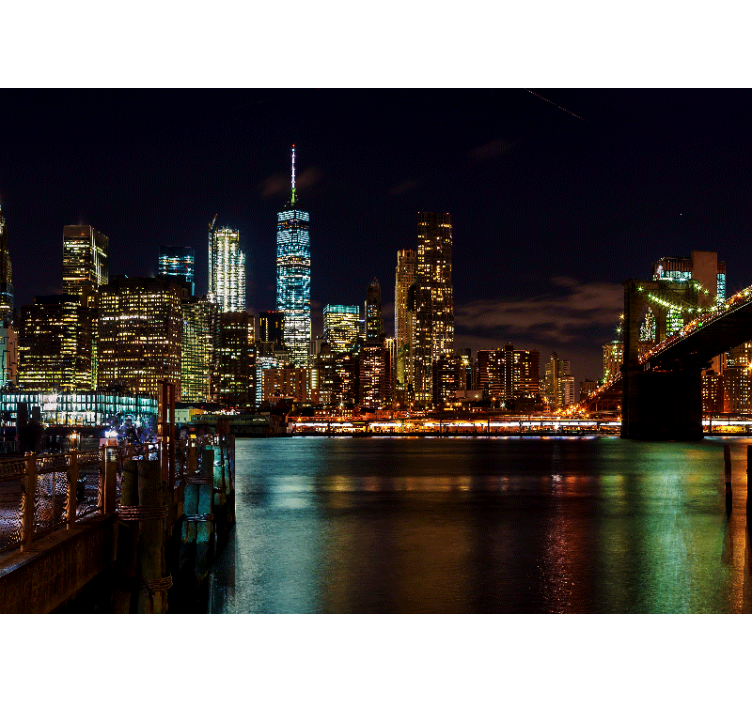 Wall mural new york manhattan night view - TenStickers