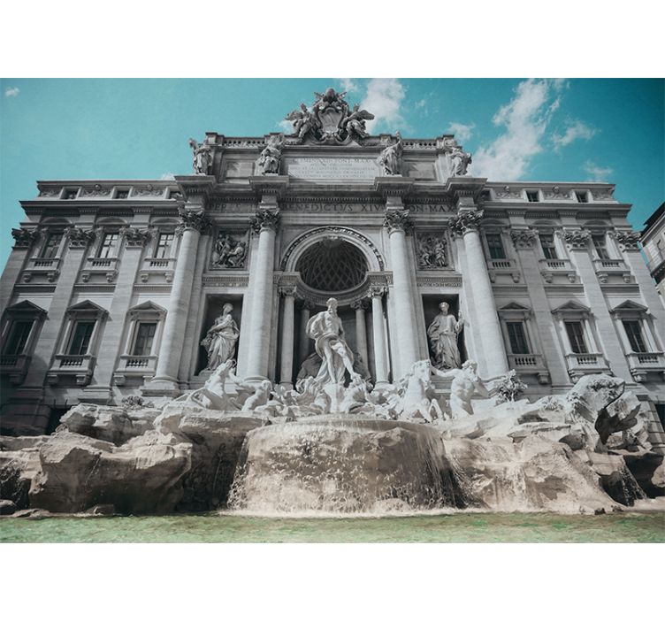 City wall mural trevi fountain monument - TenStickers