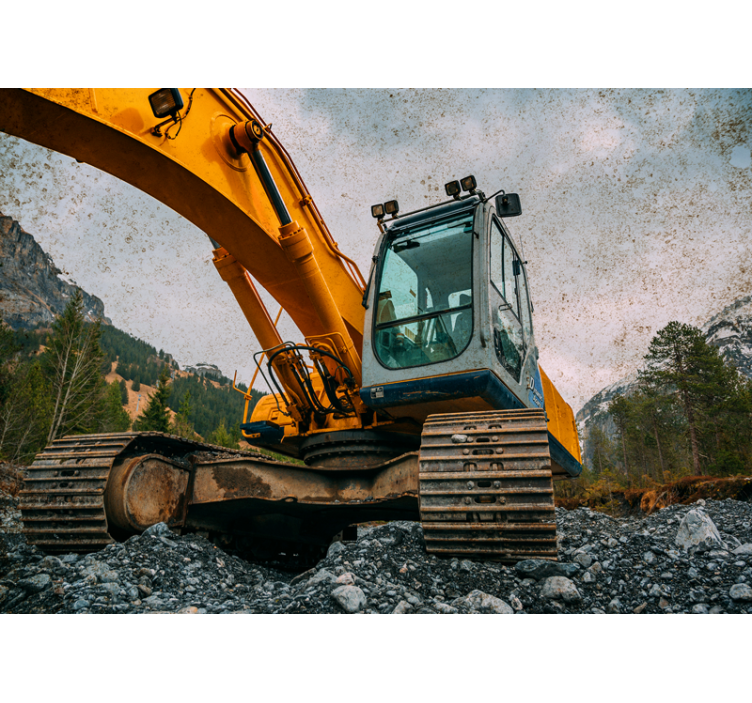 Wall mural vehicle heavy machinery excavator - TenStickers