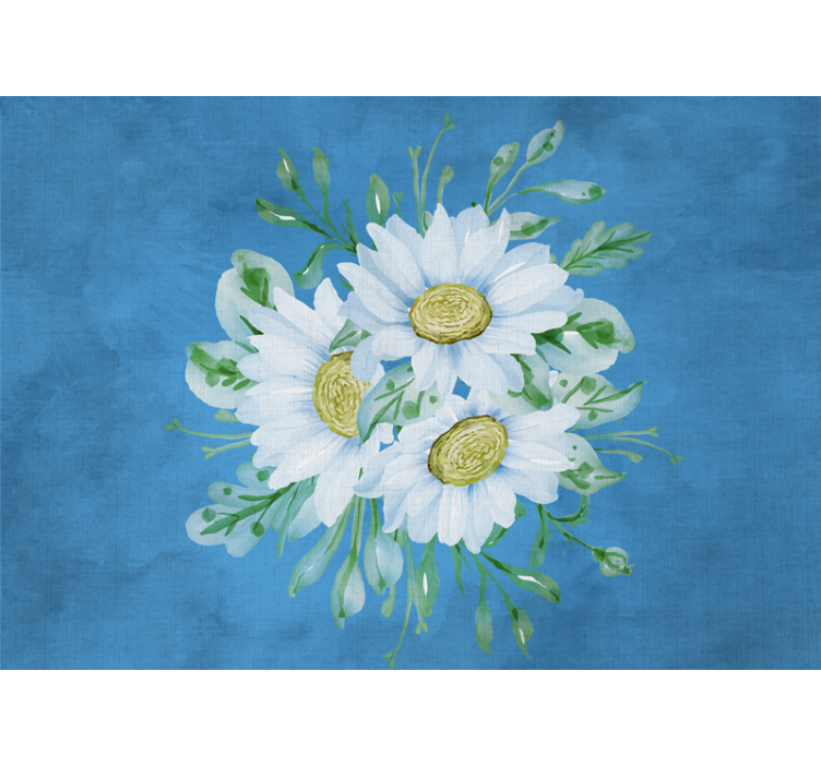 Flower wall mural daisy flower composition - TenStickers