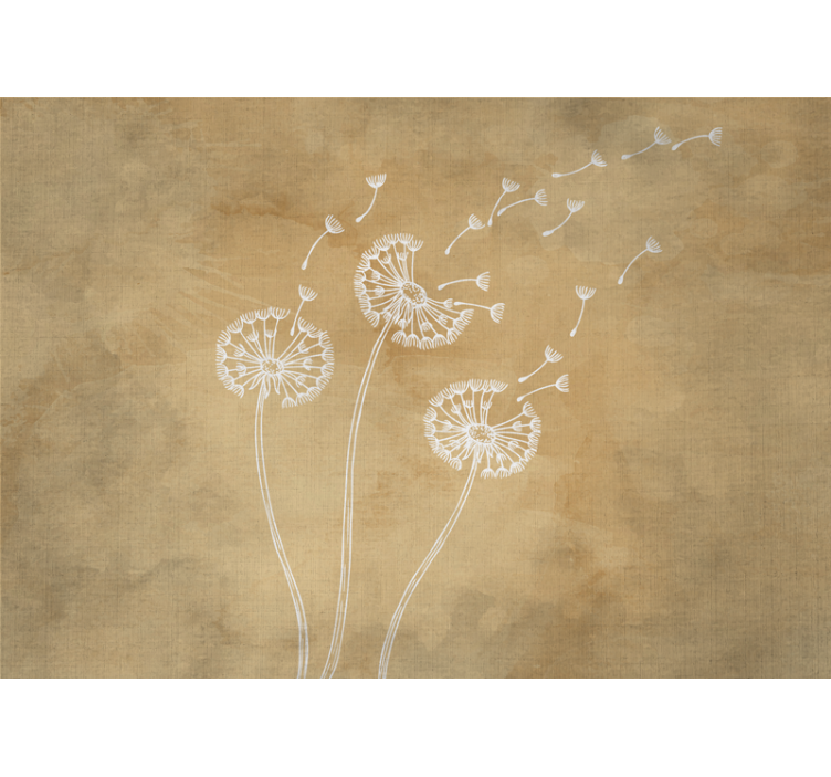 Flower wall mural dandelion seeds in the breeze - TenStickers
