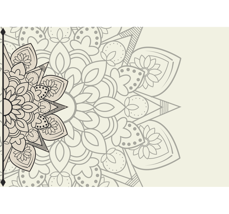 Mandala wall mural elaborate floral design - TenStickers