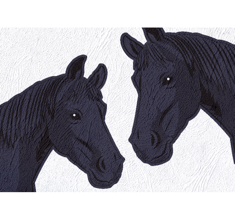 Animals wall mural elegant horses profile - TenStickers