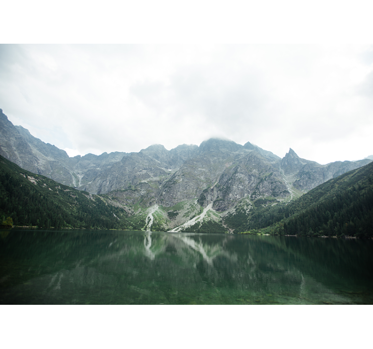 Rysy peak black pond view Mountain wall mural - TenStickers