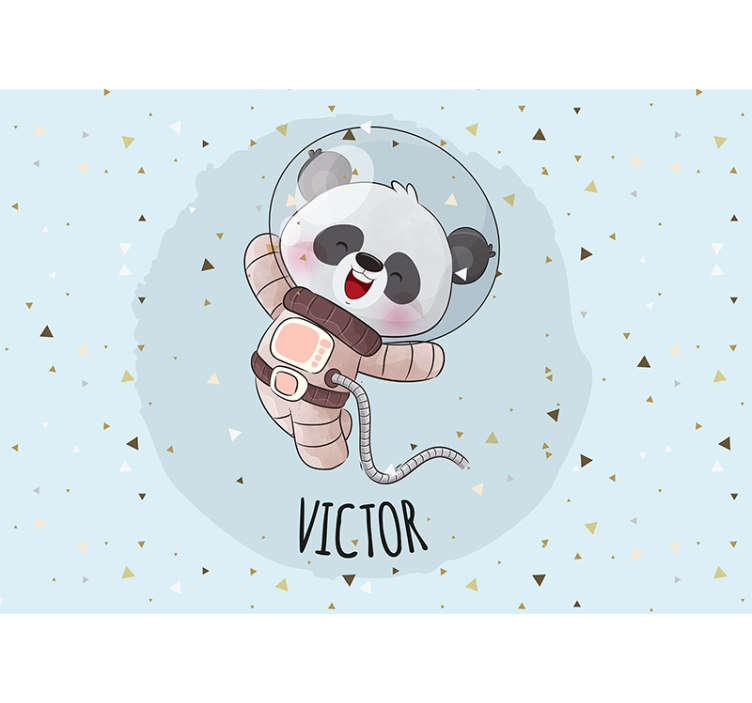 Animals wall mural happy astronaut panda - TenStickers