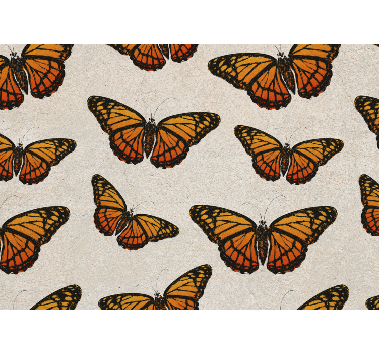 Flower wall mural butterflies in flight - TenStickers