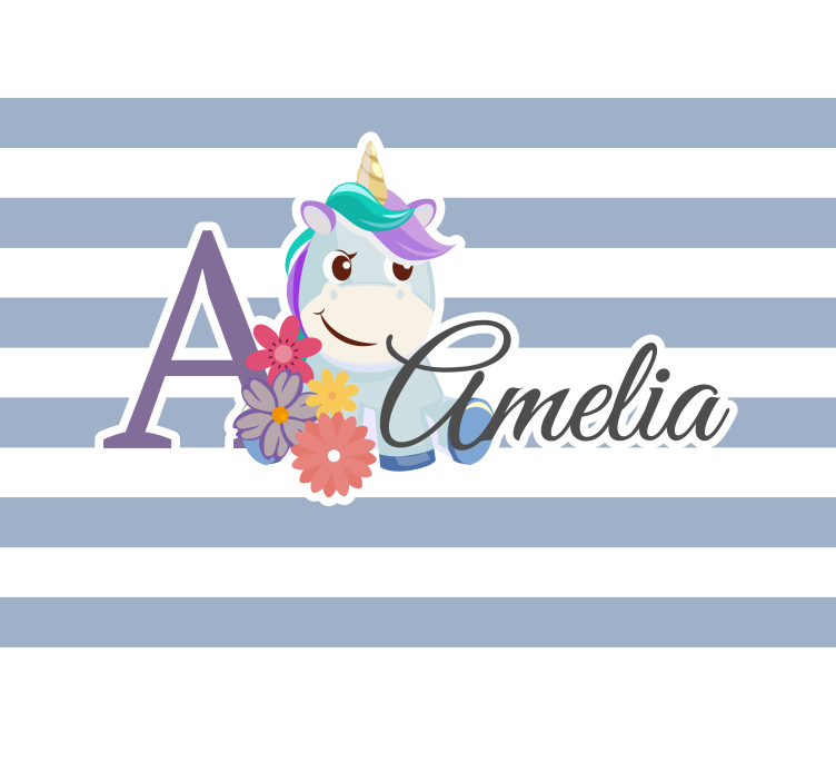 Personalized wall mural charming unicorn design - TenStickers