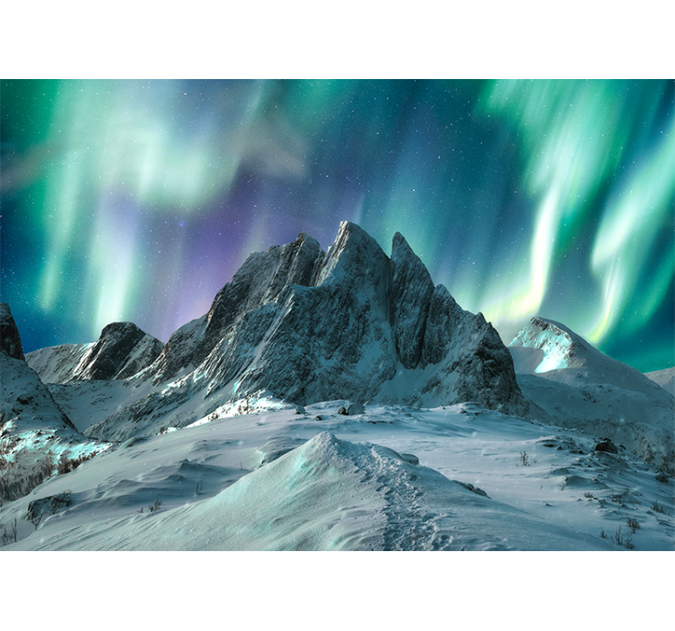Landscape wall mural mountain aurora showcase - TenStickers