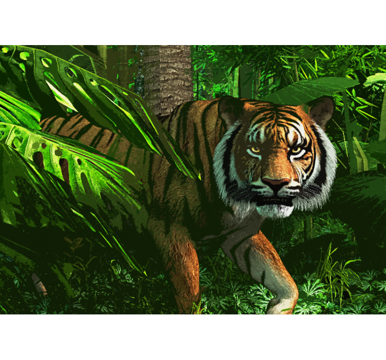 Animals wall mural majestic tiger stalking - TenStickers