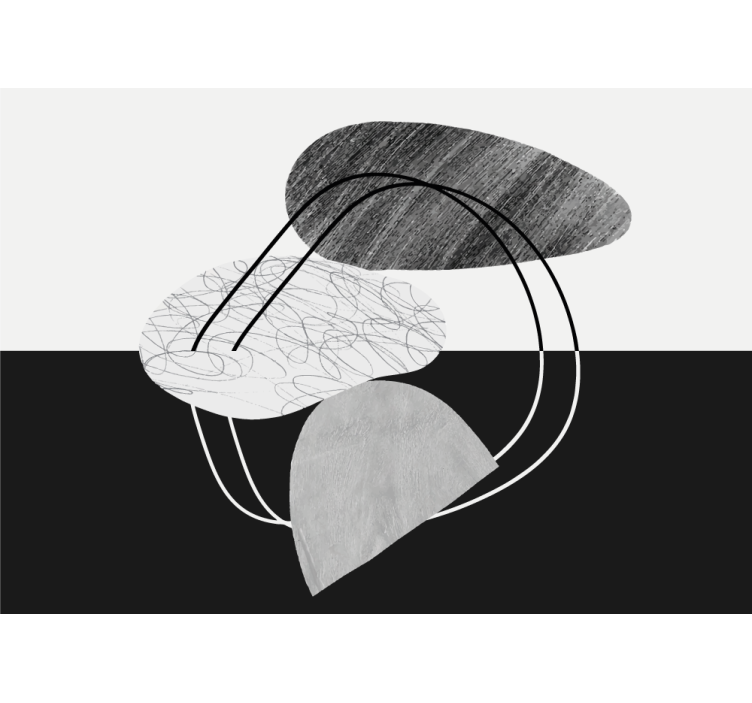 Abstract wall mural geometric mono shapes - TenStickers