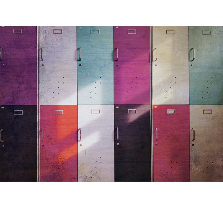 Music wall mural colorful locker doors - TenStickers