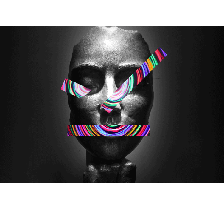 Art wall mural abstract face design - TenStickers