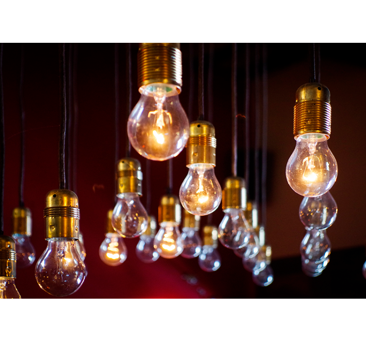 Wall mural vehicle edison bulb cluster - TenStickers