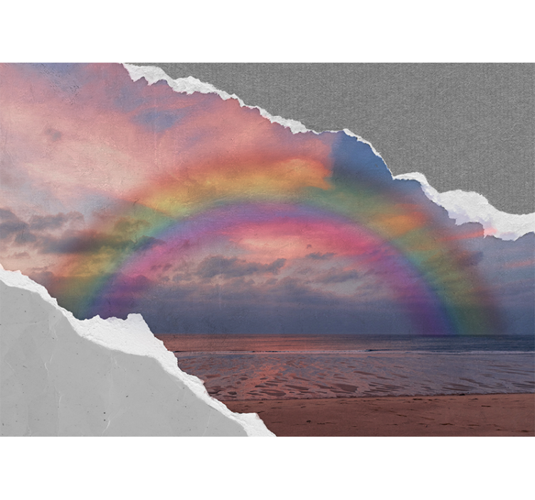 Vibrant rainbow arcing sky wall mural - TenStickers