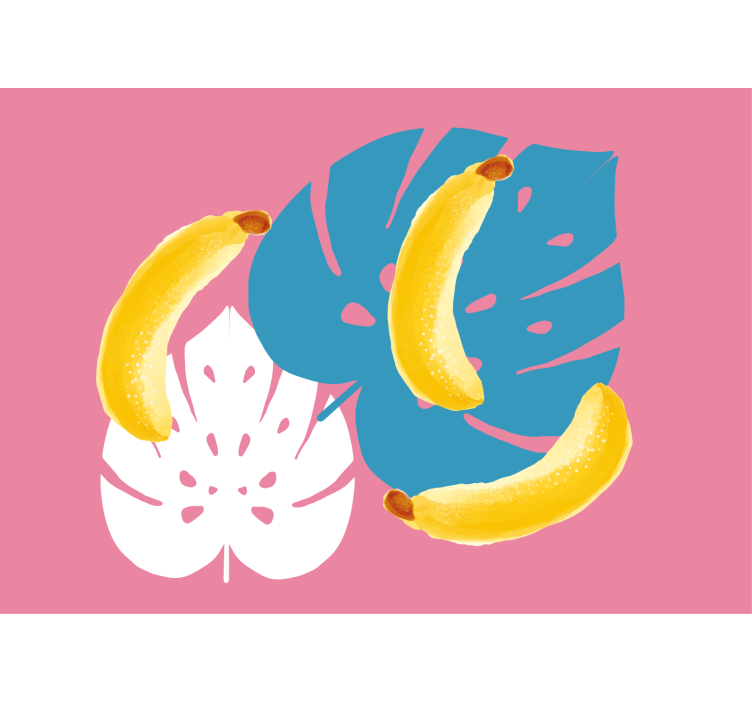 Flower wall mural with bananas and leaves - TenStickers