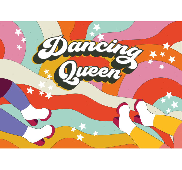 Music wall mural dancing queen vibes - TenStickers