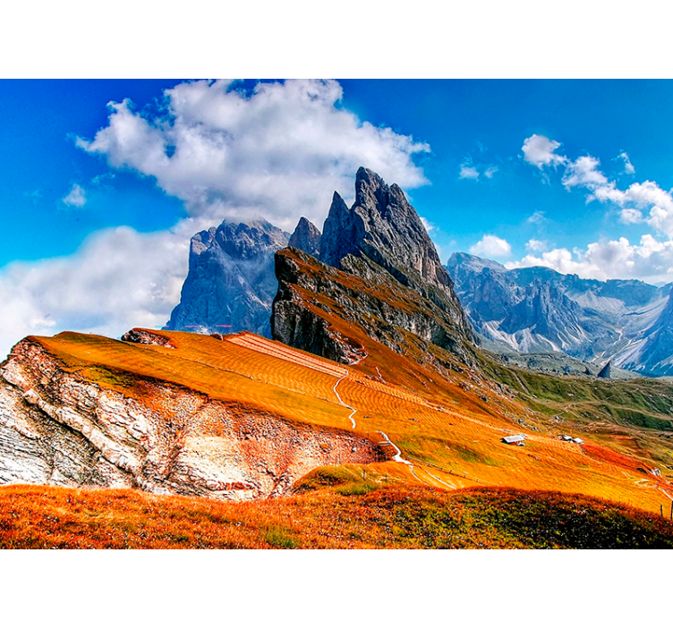 Landscape wall mural mountain peaks view - TenStickers