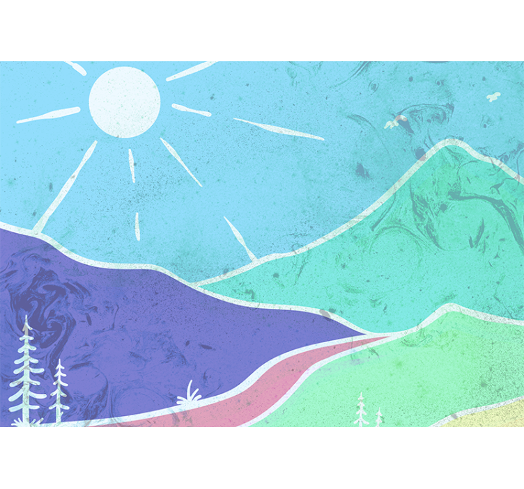 Mountainous landscape scene landscape wall mural - TenStickers