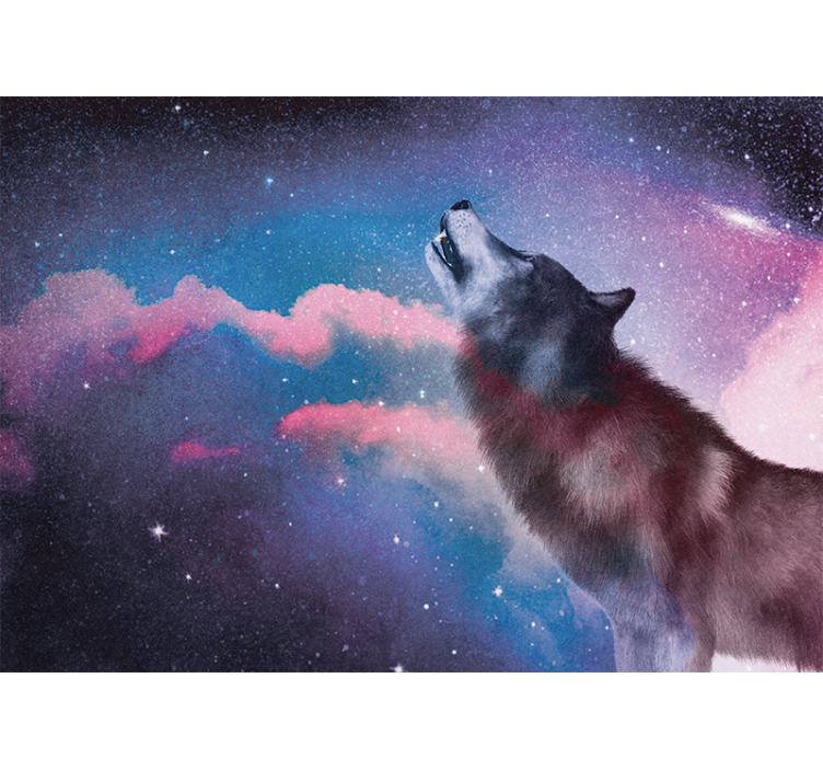Animals wall mural howling wolf silhouette - TenStickers